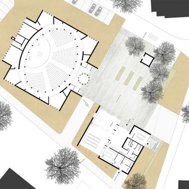 Pfarrheim St. Marien - Neubau des Pfarrheims an der denkmalgeschützen Kirche in Marl-Lenkerbeck